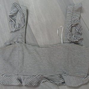 ETOPHE STUDIOS STRIPPED BRALETTE CROP TOP